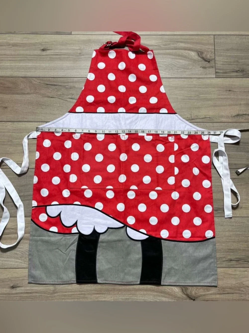Williams Sonoma Womens Disney Minnie Mouse Polka Dot Kitchen Apron 26x35 Adult